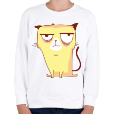 PRINTFASHION Grumpy cat - Gyerek pulóver - Fehér