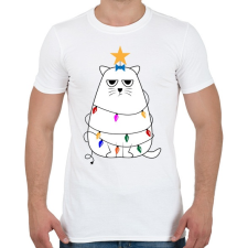 PRINTFASHION Grumpy cat karácsony - Férfi póló - Fehér férfi póló