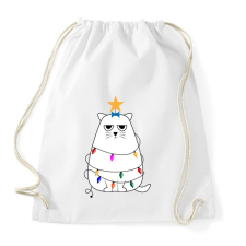 PRINTFASHION Grumpy cat karácsony - Sportzsák, Tornazsák - Fehér tornazsák