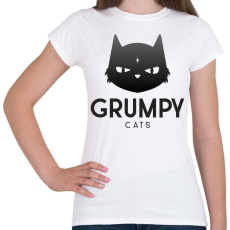 PRINTFASHION Grumpy Cats - Női póló - Fehér