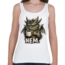 PRINTFASHION Grumpy sárkány kávéval - Női atléta - Fehér női trikó