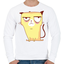 PRINTFASHION Grumpycat - Férfi pulóver - Fehér férfi pulóver, kardigán