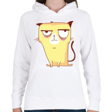 PRINTFASHION Grumpycat - Női kapucnis pulóver - Fehér