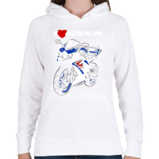 PRINTFASHION gsxr - Női kapucnis pulóver - Fehér