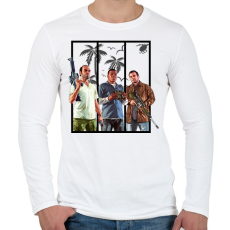PRINTFASHION Gta 5 - Férfi hosszú ujjú póló - Fehér