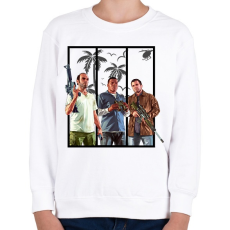 PRINTFASHION Gta 5 - Gyerek pulóver - Fehér