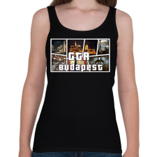 PRINTFASHION GTA BUDAPEST - Női atléta - Fekete női trikó