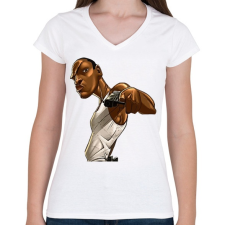 PRINTFASHION GTA - CJ - Női V-nyakú póló - Fehér női póló