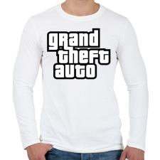 PRINTFASHION GTA - Férfi hosszú ujjú póló - Fehér férfi póló