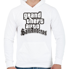 PRINTFASHION GTA  - Férfi kapucnis pulóver - Fehér