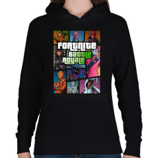 PRINTFASHION GTA Fortnite - Női kapucnis pulóver - Fekete