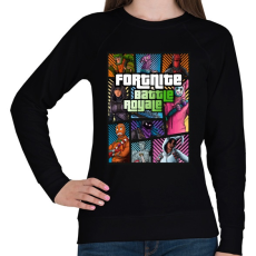 PRINTFASHION GTA Fortnite - Női pulóver - Fekete