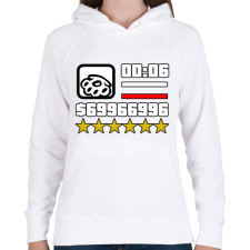 PRINTFASHION Gta Hud - Női kapucnis pulóver - Fehér női pulóver, kardigán