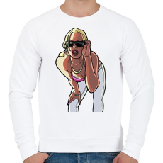 PRINTFASHION GTA ikon - Férfi pulóver - Fehér