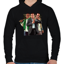PRINTFASHION GTA karakterek #2 - Férfi kapucnis pulóver - Fekete férfi pulóver, kardigán