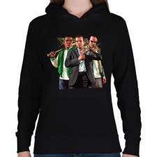 PRINTFASHION GTA karakterek #2 - Női kapucnis pulóver - Fekete női pulóver, kardigán