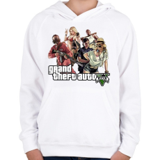 PRINTFASHION GTA Logo 2 - Gyerek kapucnis pulóver - Fehér
