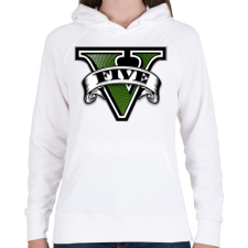 PRINTFASHION GTA V logo - Női kapucnis pulóver - Fehér női pulóver, kardigán