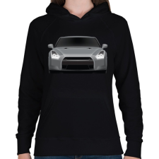 PRINTFASHION GTR - Női kapucnis pulóver - Fekete női pulóver, kardigán