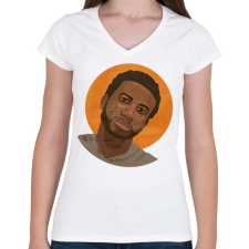 PRINTFASHION Gucci Mane - Női V-nyakú póló - Fehér női póló