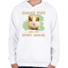 PRINTFASHION Guinea pigs are my spirit animal - Gyerek kapucnis pulóver - Fehér gyerek pulóver, kardigán