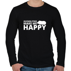 PRINTFASHION Guinea pigs make me happy - Férfi hosszú ujjú póló - Fekete