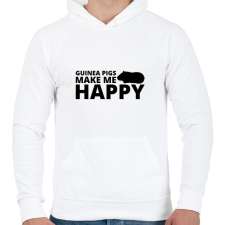 PRINTFASHION Guinea pigs make me happy - Férfi kapucnis pulóver - Fehér férfi pulóver, kardigán