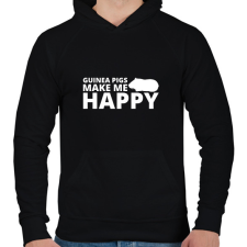 PRINTFASHION Guinea pigs make me happy - Férfi kapucnis pulóver - Fekete férfi pulóver, kardigán