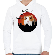 PRINTFASHION Guizilla - Férfi kapucnis pulóver - Fehér férfi pulóver, kardigán