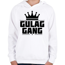 PRINTFASHION Gulag Gang - Gyerek kapucnis pulóver - Fehér gyerek pulóver, kardigán