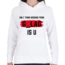 PRINTFASHION Gulag is your home. - Női kapucnis pulóver - Fehér női pulóver, kardigán