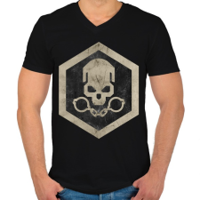PRINTFASHION Gulag logo - Férfi V-nyakú póló - Fekete férfi póló