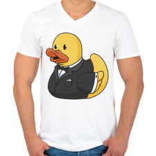 PRINTFASHION Gumikacsa vőlegény - Férfi V-nyakú póló - Fehér férfi póló