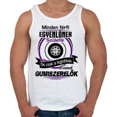 PRINTFASHION Gumiszerelő - Férfi atléta - Fehér