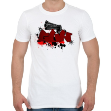 PRINTFASHION GUN - Férfi póló - Fehér férfi póló