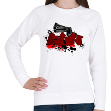 PRINTFASHION GUN - Női pulóver - Fehér női pulóver, kardigán