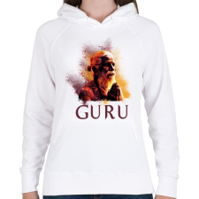 PRINTFASHION GURU - Női kapucnis pulóver - Fehér női pulóver, kardigán