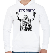 PRINTFASHION Guru party - Férfi kapucnis pulóver - Fehér férfi pulóver, kardigán