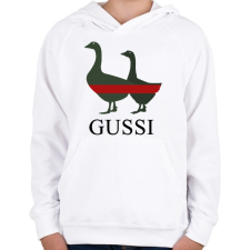 PRINTFASHION Gussi - Gyerek kapucnis pulóver - Fehér gyerek pulóver, kardigán