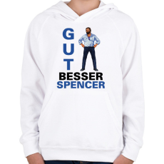 PRINTFASHION Gut, Besser, Spencer - Gyerek kapucnis pulóver - Fehér