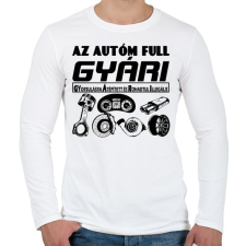 PRINTFASHION GYÁRI kocsi - Férfi hosszú ujjú póló - Fehér férfi póló