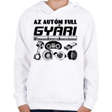 PRINTFASHION GYÁRI kocsi - Gyerek kapucnis pulóver - Fehér gyerek pulóver, kardigán