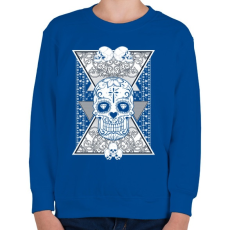 PRINTFASHION Gyémánt koponya - Gyerek pulóver - Királykék