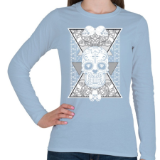 PRINTFASHION Gyémánt koponya - Női hosszú ujjú póló - Világoskék női póló