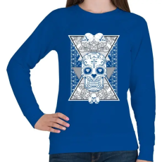 PRINTFASHION Gyémánt koponya - Női pulóver - Királykék