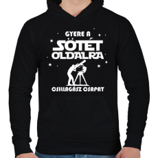 PRINTFASHION Gyere a Sötét oldalra - Férfi kapucnis pulóver - Fekete