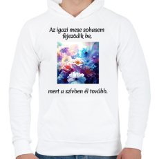 PRINTFASHION Gyerek szemmel - Férfi kapucnis pulóver - Fehér