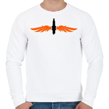 PRINTFASHION gyertya-szarny-orange-black - Férfi pulóver - Fehér férfi pulóver, kardigán