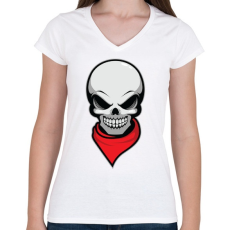 PRINTFASHION Gyilkos bandita - Női V-nyakú póló - Fehér
