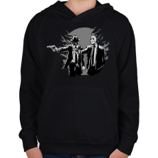 PRINTFASHION Gyilkos páros - Gyerek kapucnis pulóver - Fekete